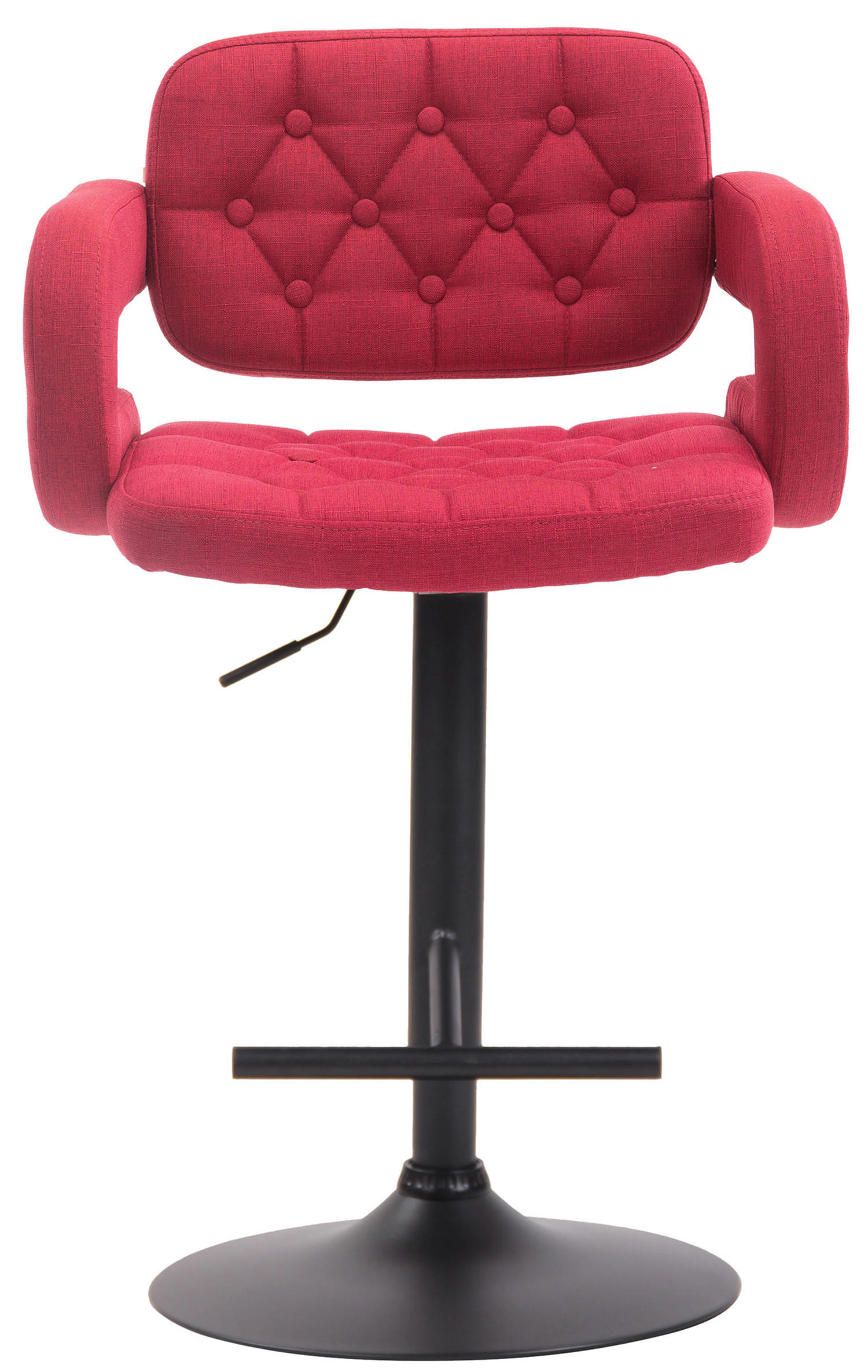 BARHOCKER Dubai, Gestell schwarz, Stoff Rot - Rot/Schwarz, Textil/Metall (52/100/55cm) - TPFLiving