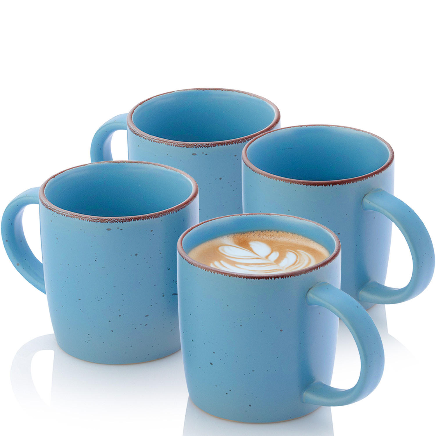KAFFEEBECHER BOMBAY SAPHIR - 4 teilig aus Steingut - Hellblau, Stein (0.8L) - Sänger