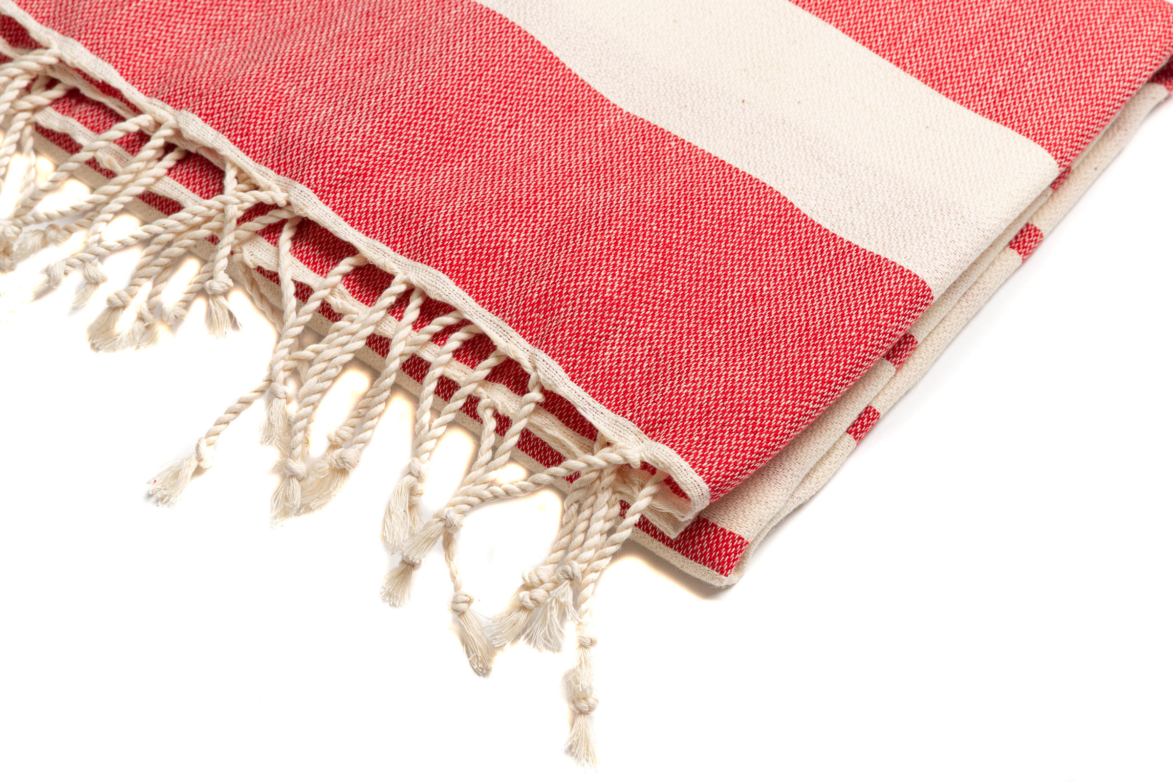 HAMAMTUCH Gestreift 100% Baumwolle 100x180 Rot - Rot, Textil (180/100cm) - Villa Möbel