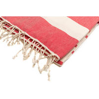 HAMAMTUCH Gestreift 100% Baumwolle 100x180 Rot - Rot, Textil (180/100cm) - Villa Möbel