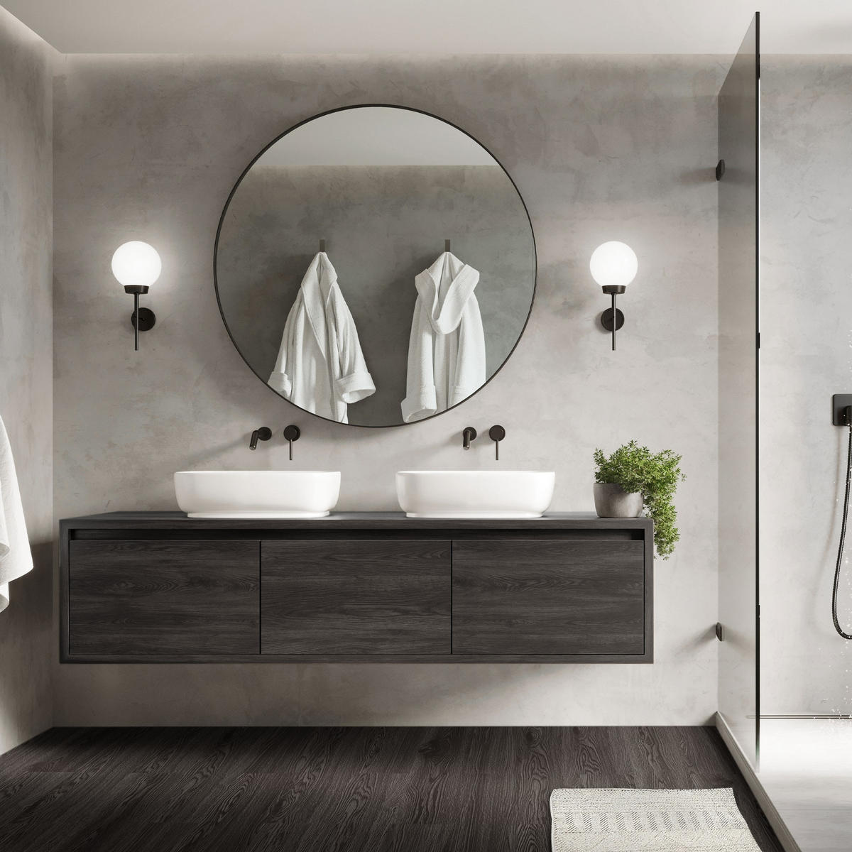VINYLBODEN selbstklebend 11,15m²/80 Dielen Eiche dunkelgrau - Dunkelgrau, Kunststoff (91.5/15.3/0.2cm) - ML-DESIGN