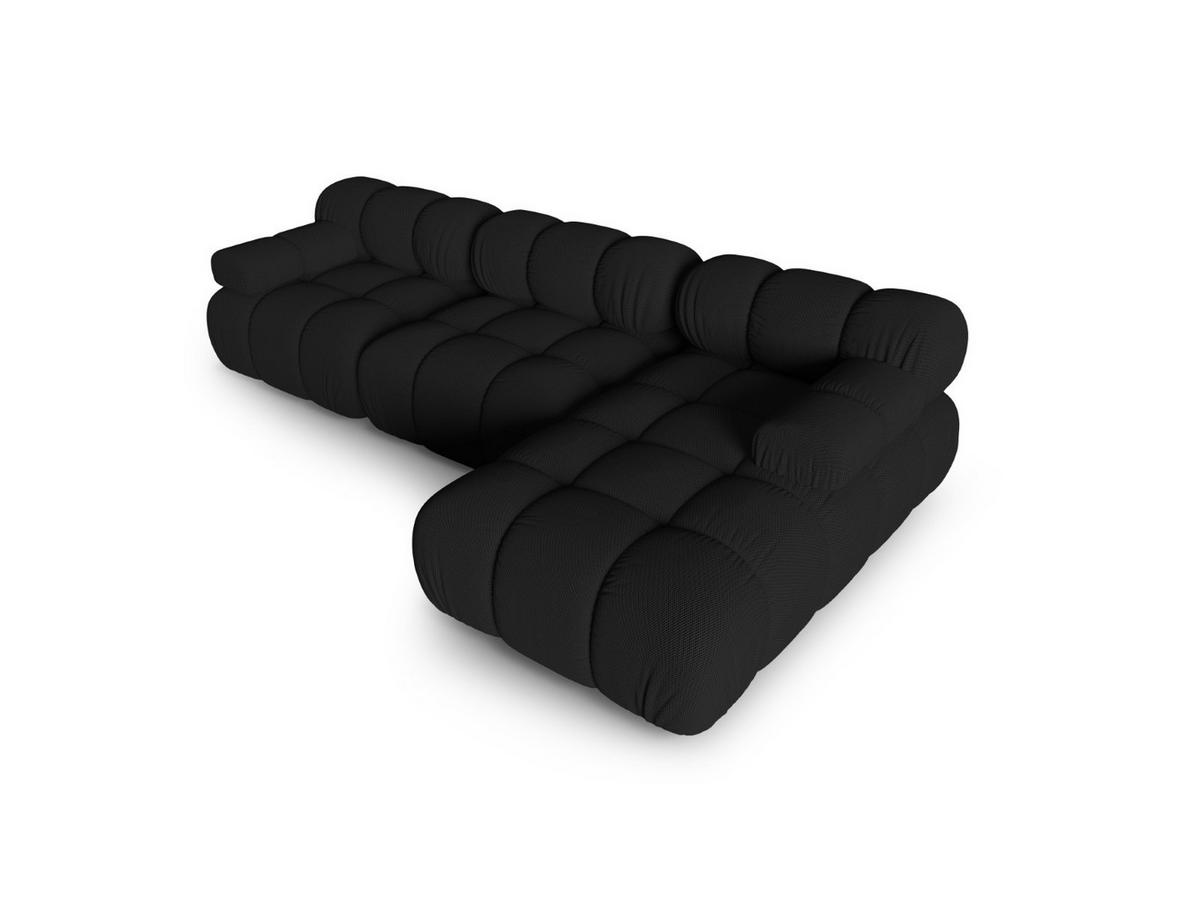 ECKSOFA modular rechts Bellis aus 3D-Stoff schwarz 4 Sitzplätze - Schwarz, Textil (155/282cm) - Micadoni