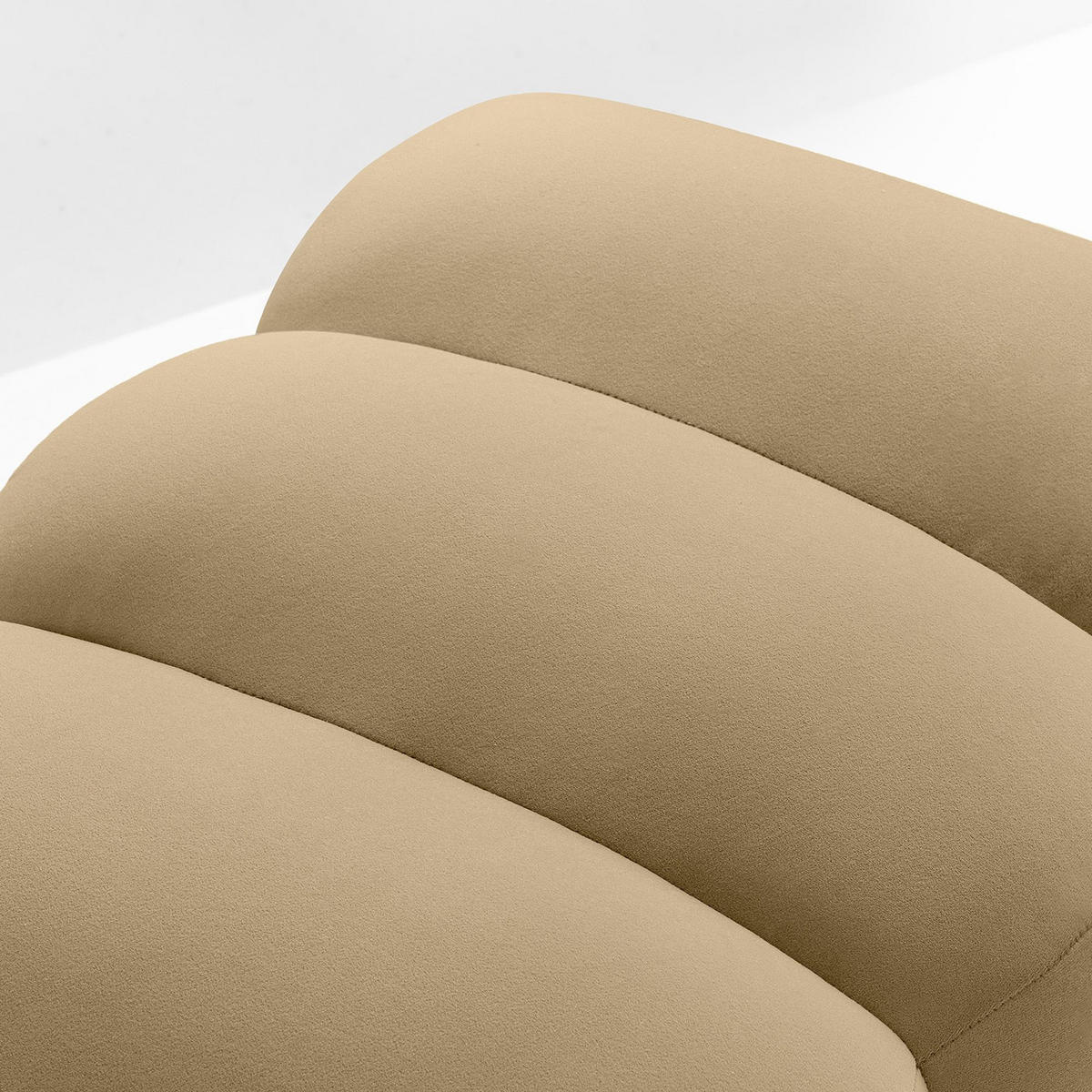 SITZHOCKER Polsterhocker PECCO, Veloursstoff - Beige/Goldfarben, Holz/Textil (60/50/50cm) - KONSIMO®