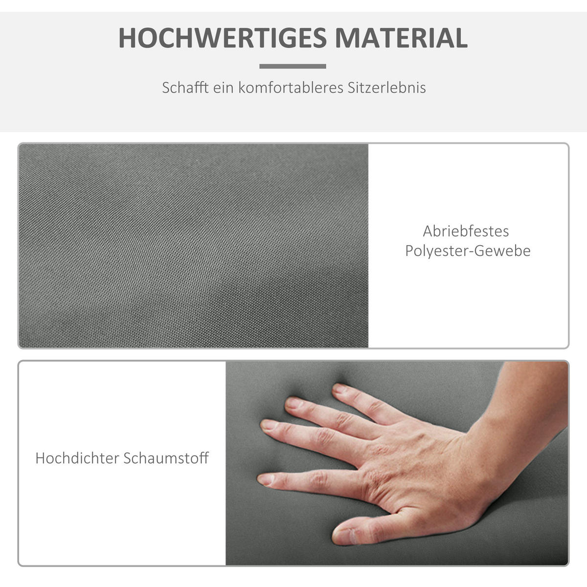 AUFLAGE für Sonnenliege 2er Set - Dunkelgrau, Kunststoff (55/8/196cm) - Outsunny
