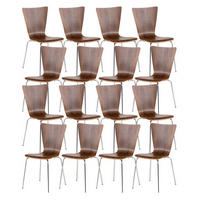 BESUCHERSTUHL 16er Set Holz walnuss - Walnussfarben, Holz/Metall (43/84/50cm) - CLP