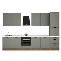 KÜCHENZEILE 360 cm - Sorento KS8-M360 - in Grün / Dunkle Eiche - Eichefarben/Grün, Holz (360/247/52cm)