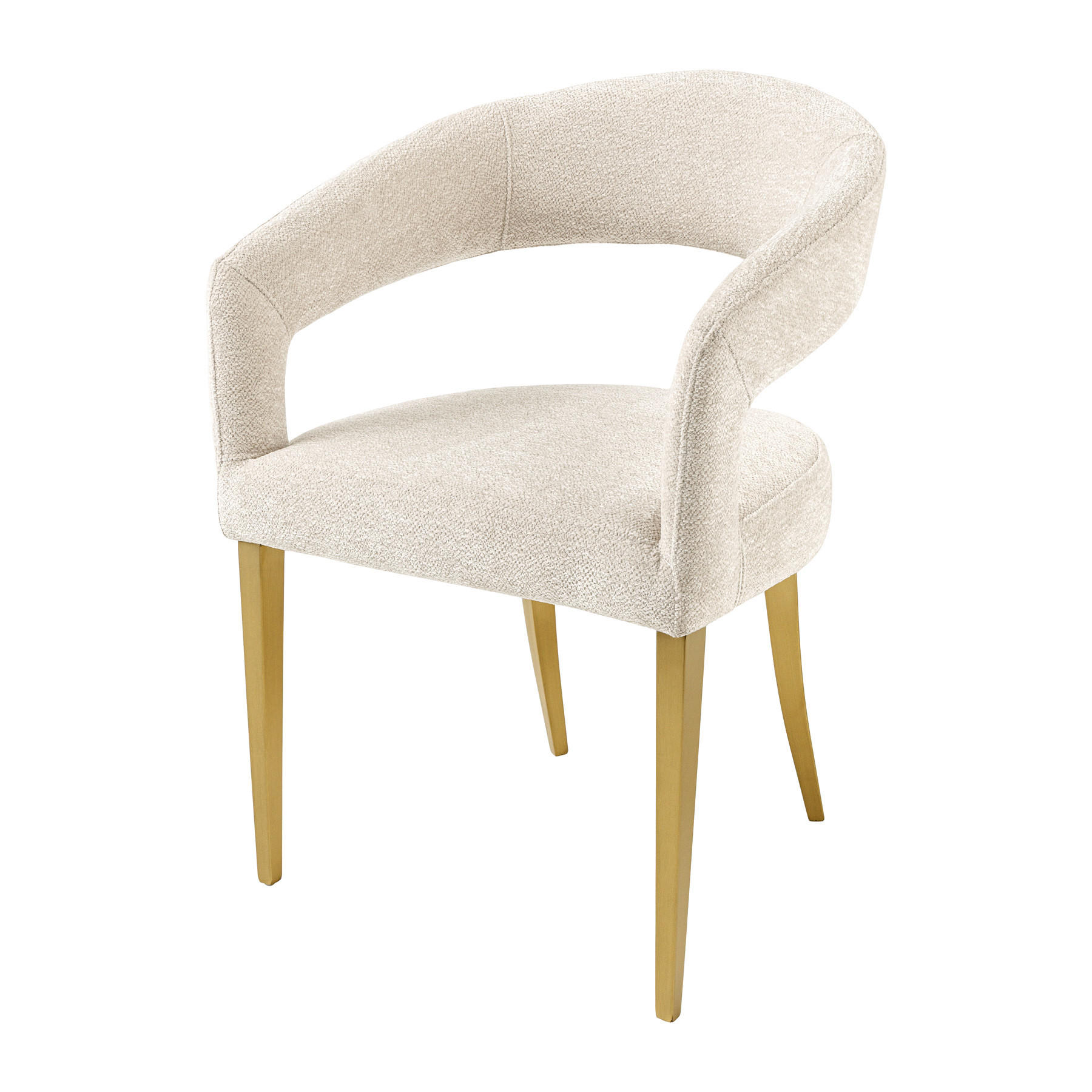 STUHL BOUTIQUE Strukturstoff Beige 80 cm - Beige/Goldfarben, Textil/Metall (56/81/54cm) - riess-ambiente