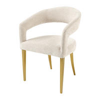 STUHL BOUTIQUE Strukturstoff Beige 80 cm - Beige/Goldfarben, Textil/Metall (56/81/54cm) - riess-ambiente