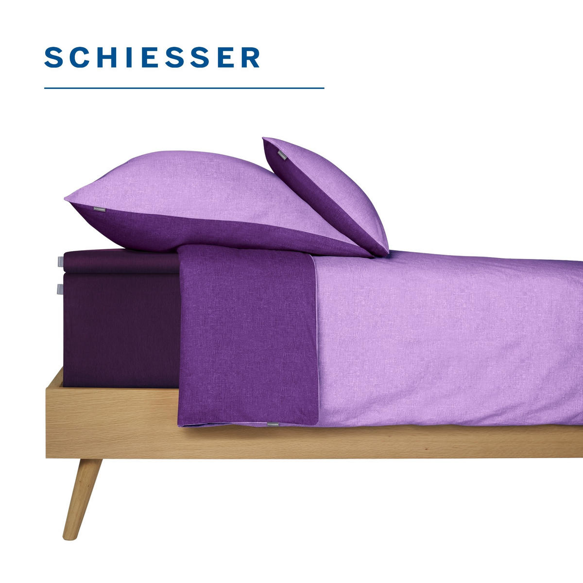 SPANNBETTLAKEN Flexi 95 % Baumwolle, 5 % Elasthan 150x200 cm Aubergine - Aubergine, Textil (150/200cm) - SCHIESSER