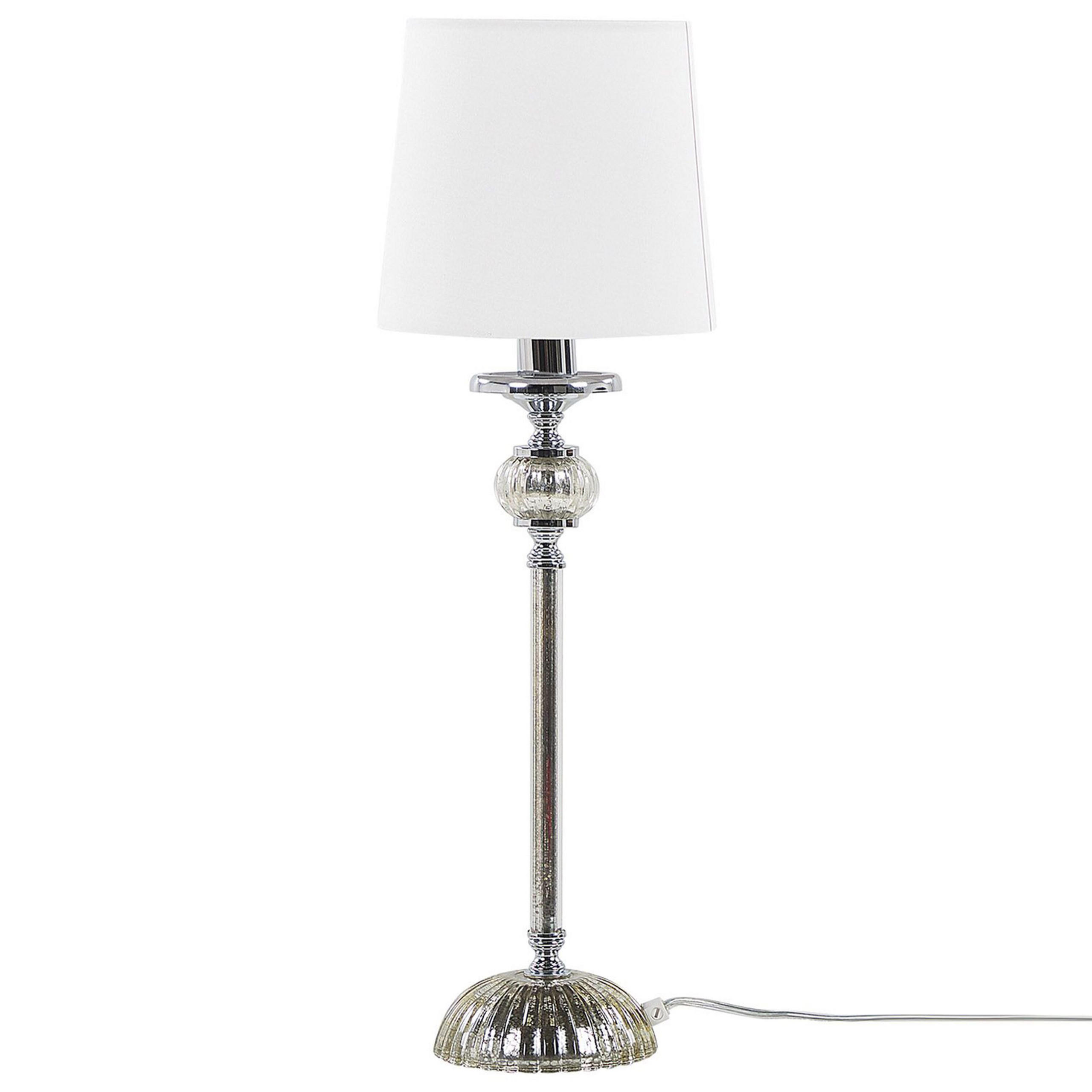 Beliani Tischlampe Weiß 18x62x18 cm