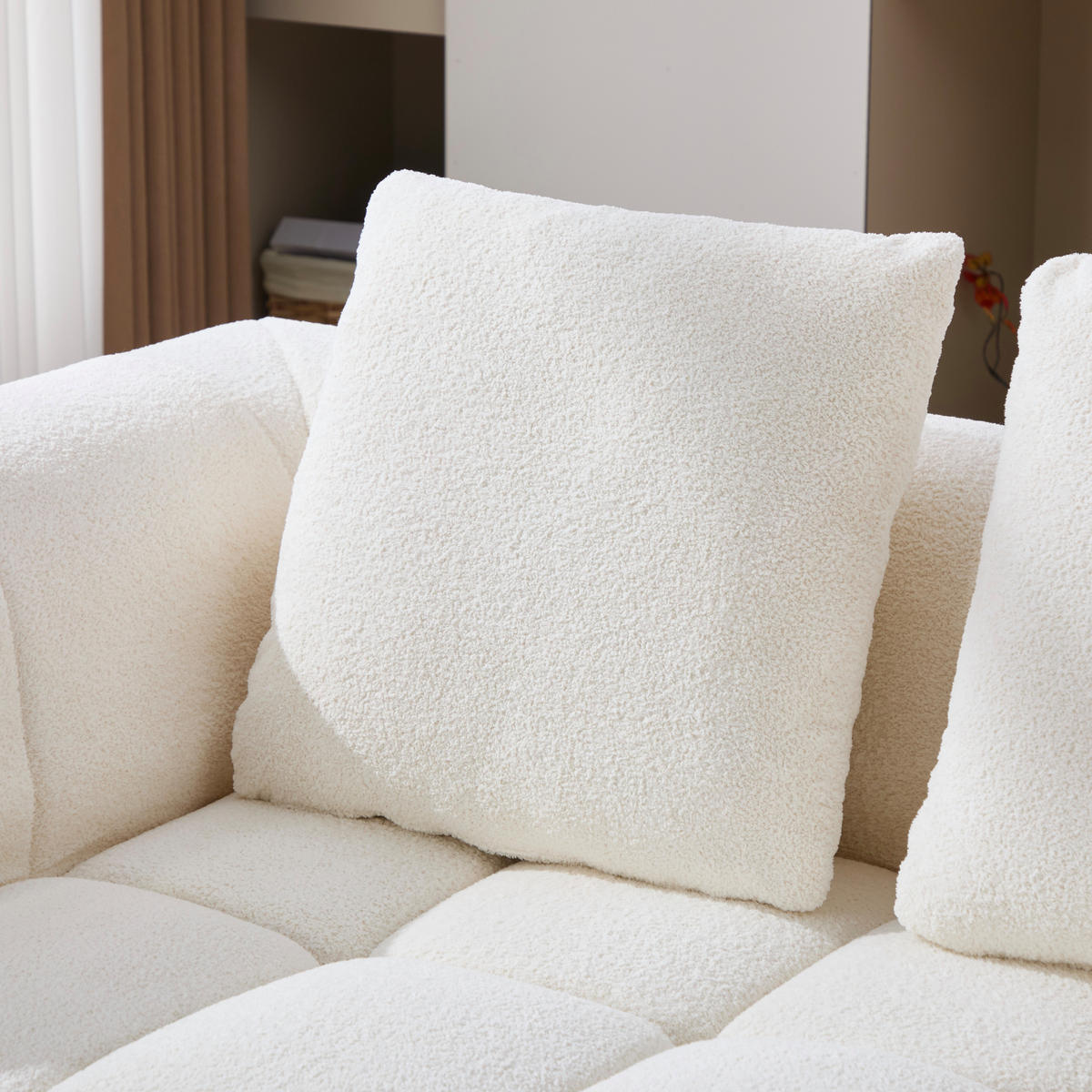 3-SITZER SOFA Cord Beige mit Kissen - Beige, Textil (160/70/94.5cm) - WISHDOR