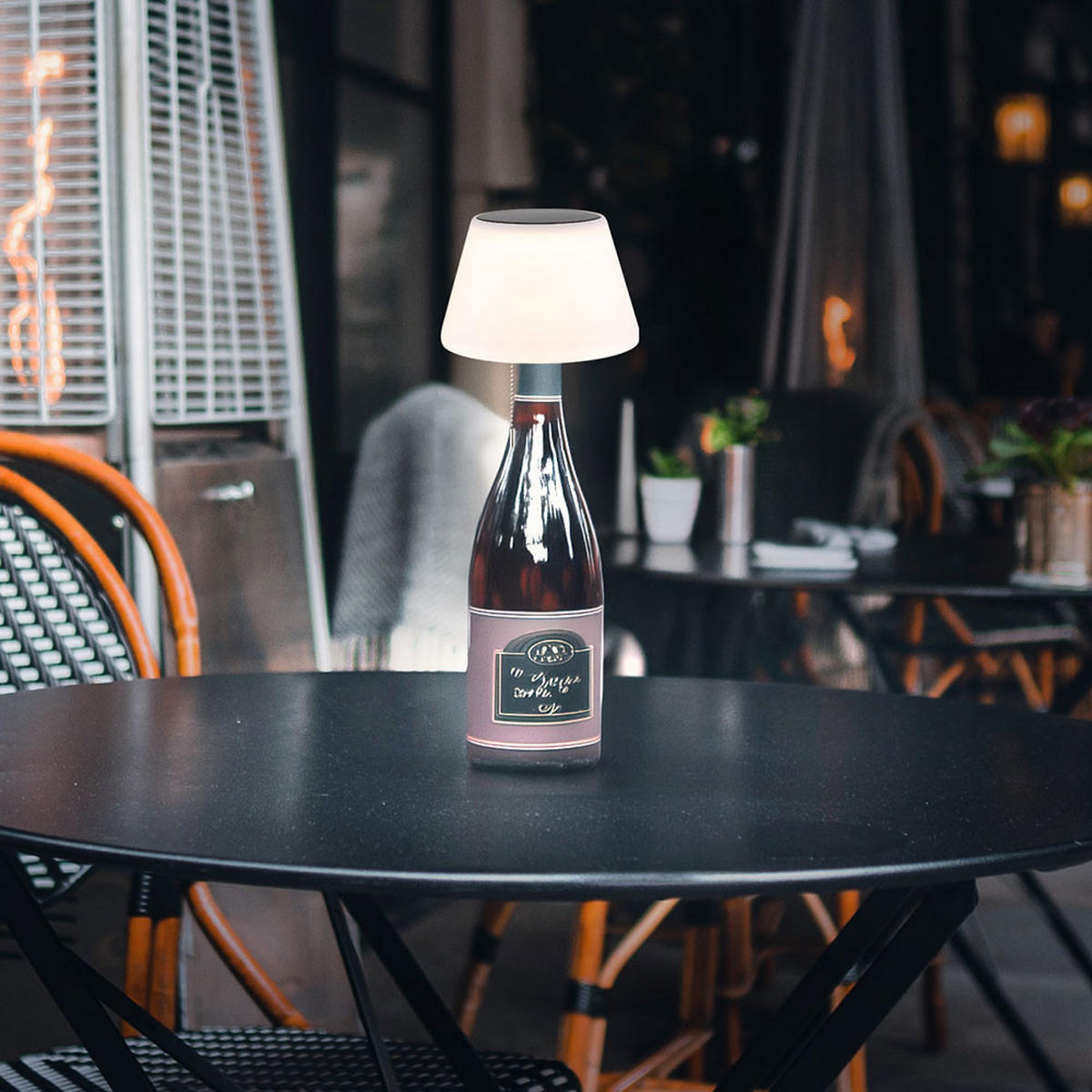 LED SOLAR AUSSENLEUCHTE Flaschenlampe Opal - Weiß, Metall (20/20/23cm) - Globo Lighting