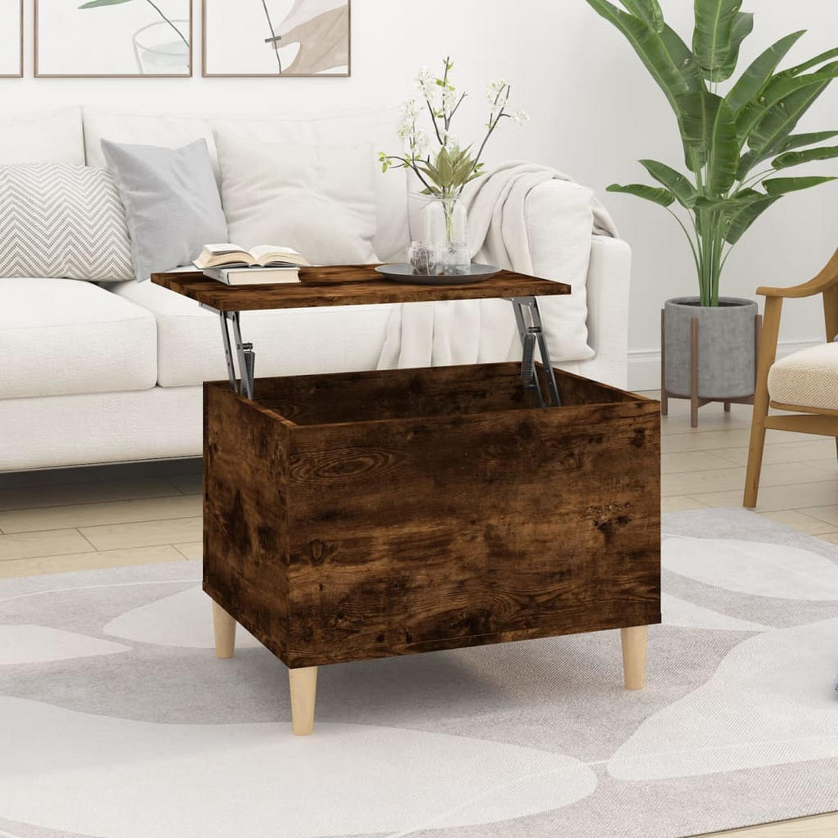 COUCHTISCH Räuchereiche 60x44,5x45 cm Holzwerkstoff - Braun, Holzwerkstoff (60/44.5/45cm) - furnicato