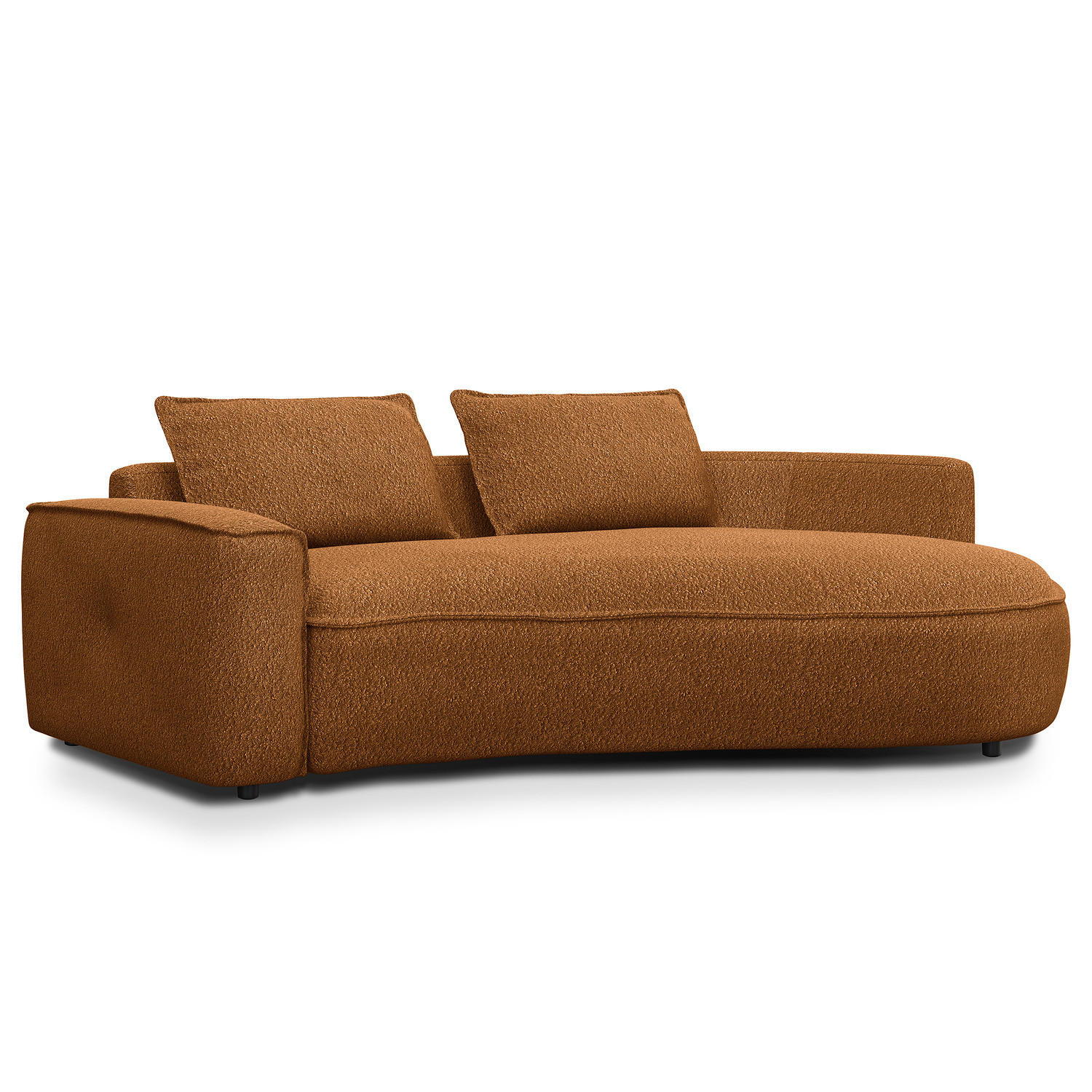 2,5-SITZER SOFA - Beige/Schwarz, Kunststoff/Textil (217/82/146cm) - home24