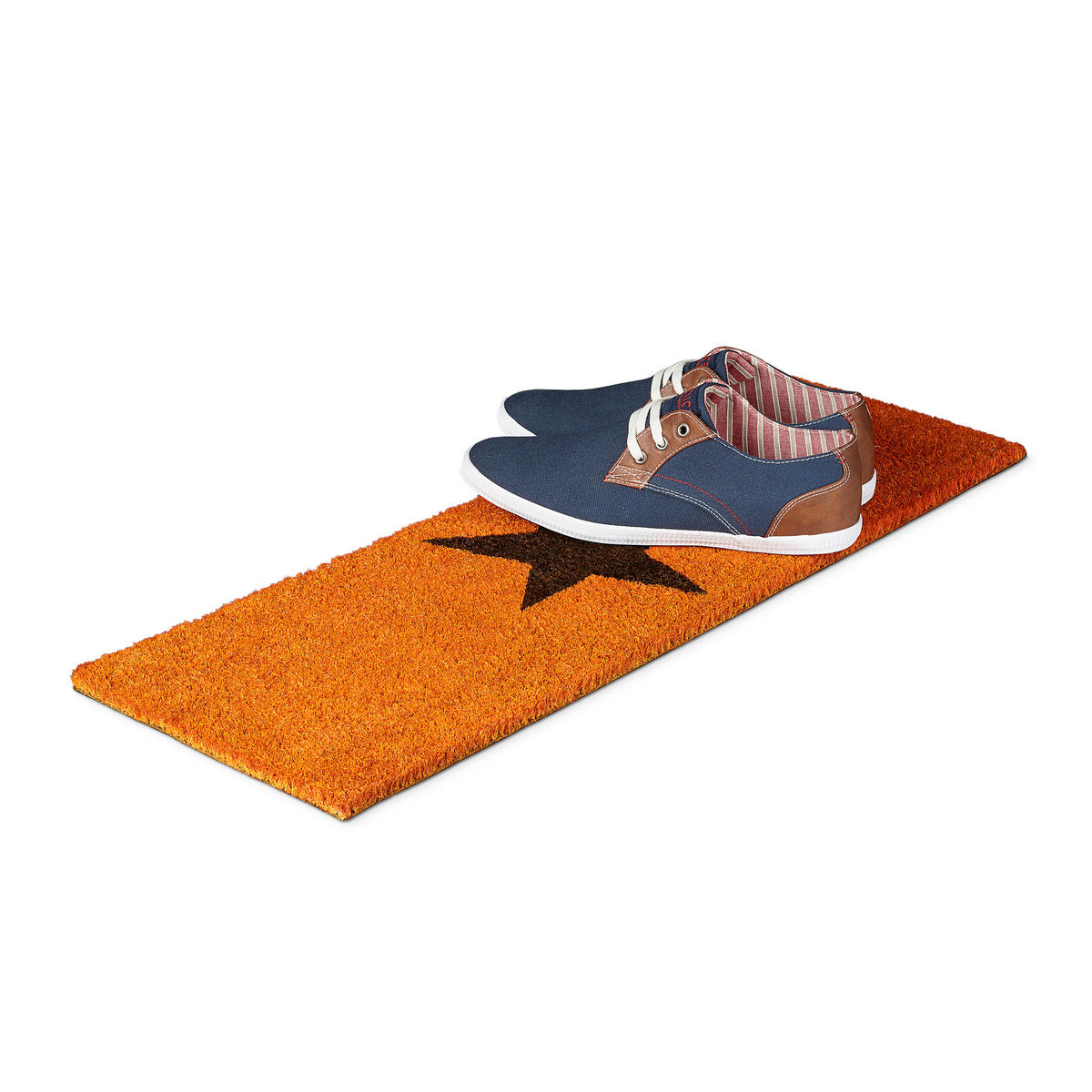 FUSSMATTE - Orange, Kunststoff/Textil (75/25cm) - Relaxdays