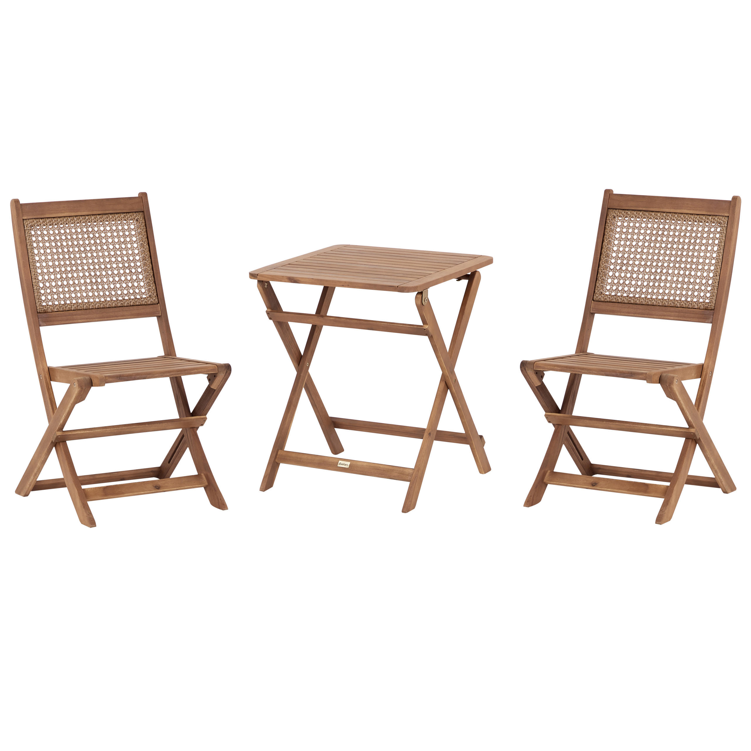 BISTRO-SET 2-Sitzer Heller Holzfarbton Paraggi - Hellbraun, Holz - Beliani