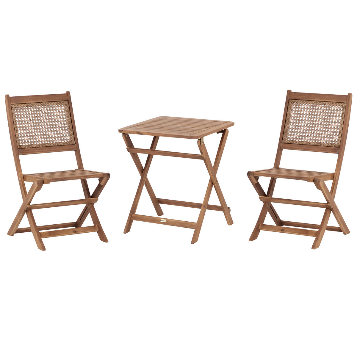 BISTRO-SET 2-Sitzer Heller Holzfarbton Paraggi - Hellbraun, Holz - Beliani