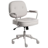 SCHREIBTISCHSTUHL Kunstleder Grau Paramus - Taupe, Kunststoff (60/81/65cm) - Beliani