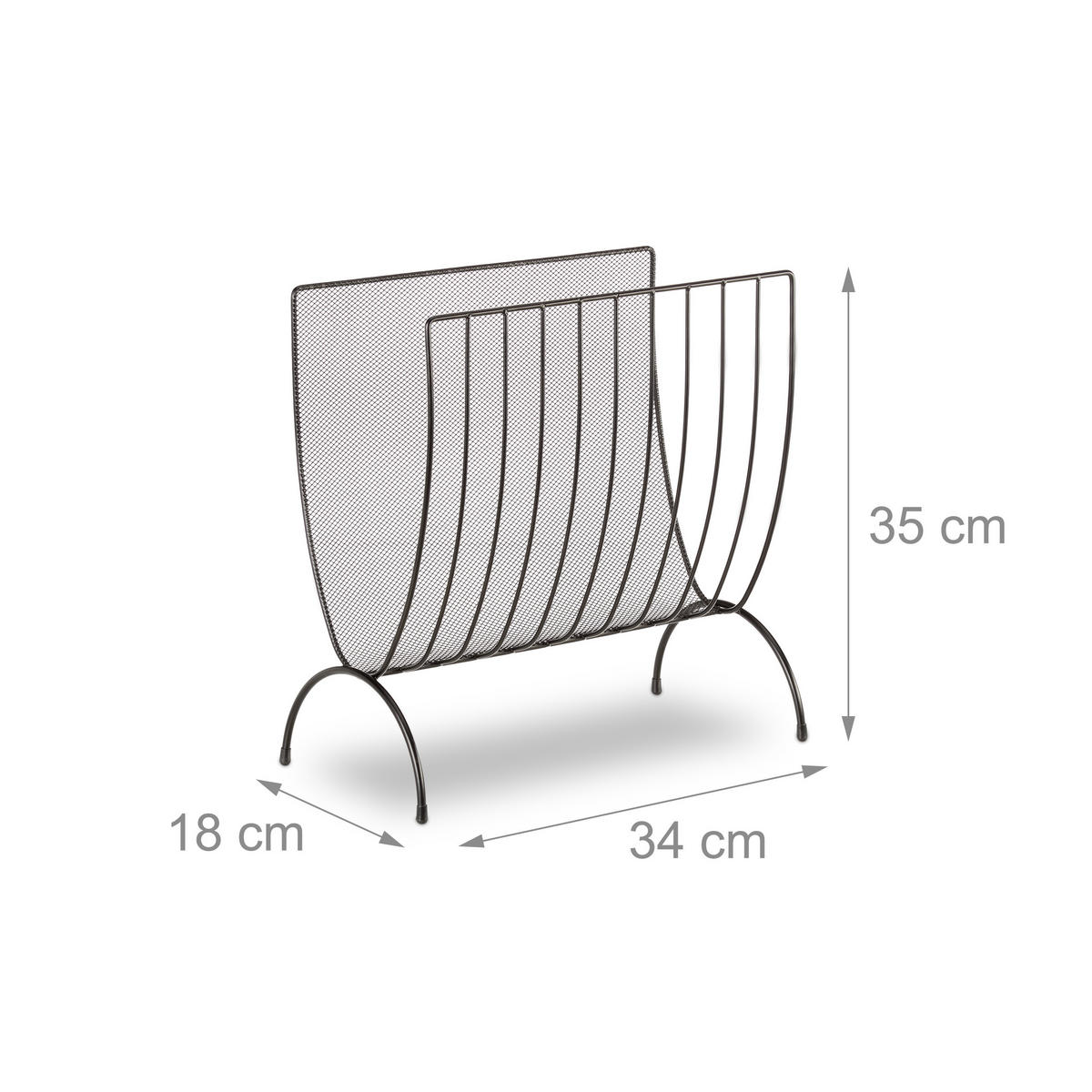 ZEITUNGSSTÄNDER - Schwarz, Metall (34/35/18cm) - Relaxdays