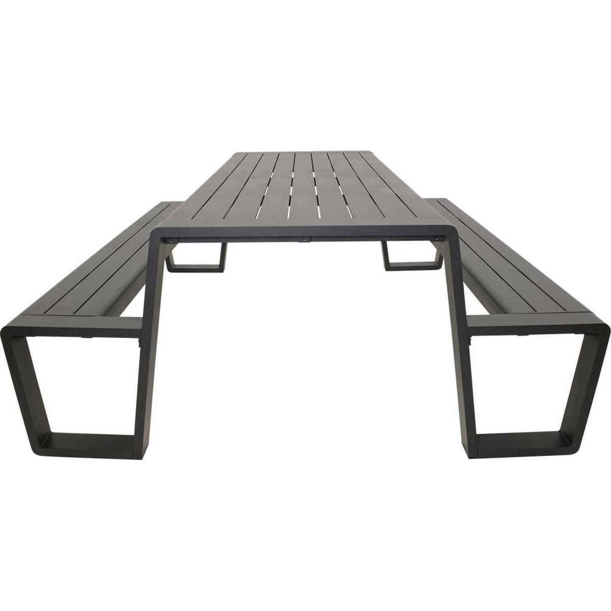 PICKNICK-SET Estilo - Anthrazit - 220/183/74 cm - Dunkelgrau, Metall - Lesli Living