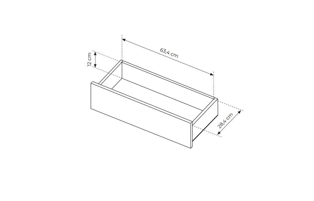 KOMMODE Rivo Eiche Cremona, mit Schubladen und Schiebetüren, geriffelten Fronten - Eichefarben/Schwarz, Holzwerkstoff/Metall (196/82/40cm) - Bettso