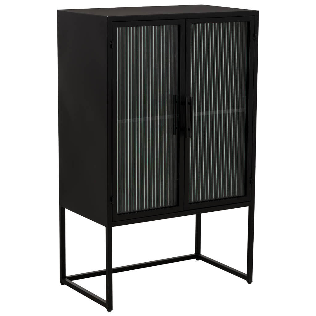 VITRINE aus Metall, schwarz, 65x39x106cm - Schwarz, Metall (65/105.5/38.5cm) - Wanderlust