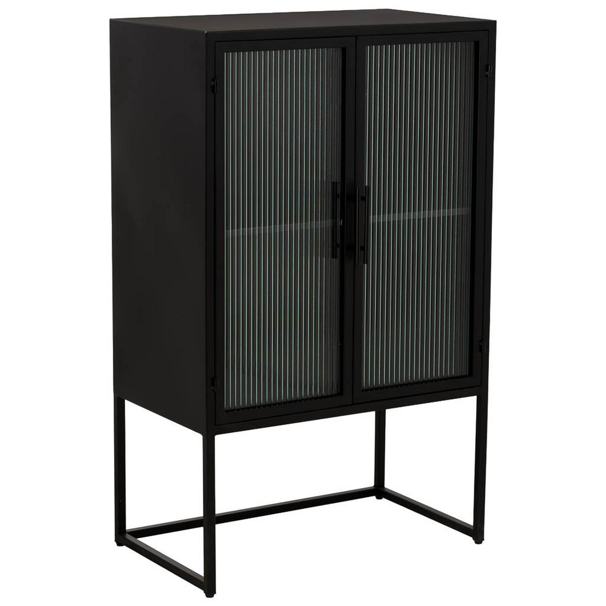 VITRINE aus Metall, schwarz, 65x39x106cm - Schwarz, Metall (65/105.5/38.5cm) - Wanderlust