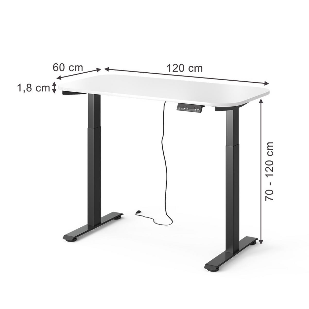 PSACÍ STŮL Elevate Černá/bílá - bílá/černá, kompozitní dřevo (60/120/120cm) - Vicco