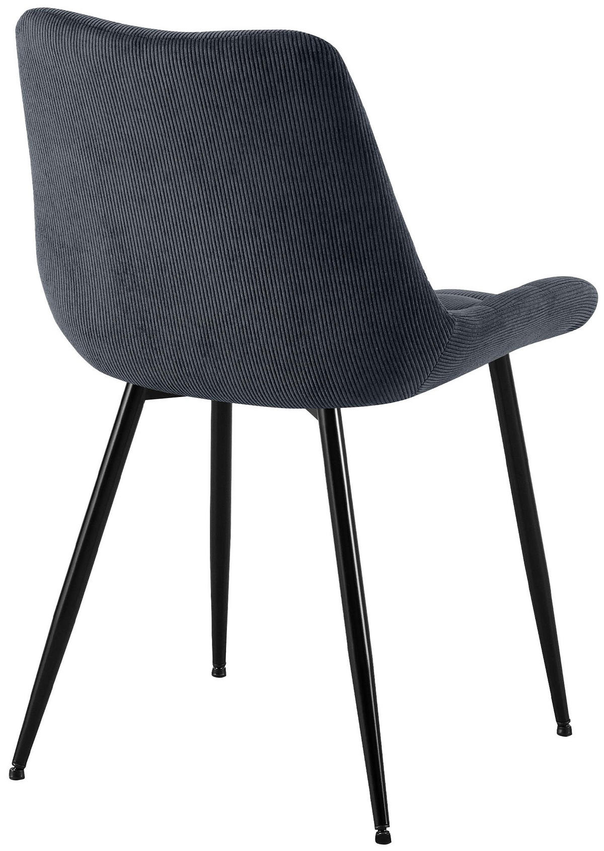 ESSZIMMERSTUHL Cord Schwarz - Schwarz, Textil/Metall (52/83/58cm) - CLP