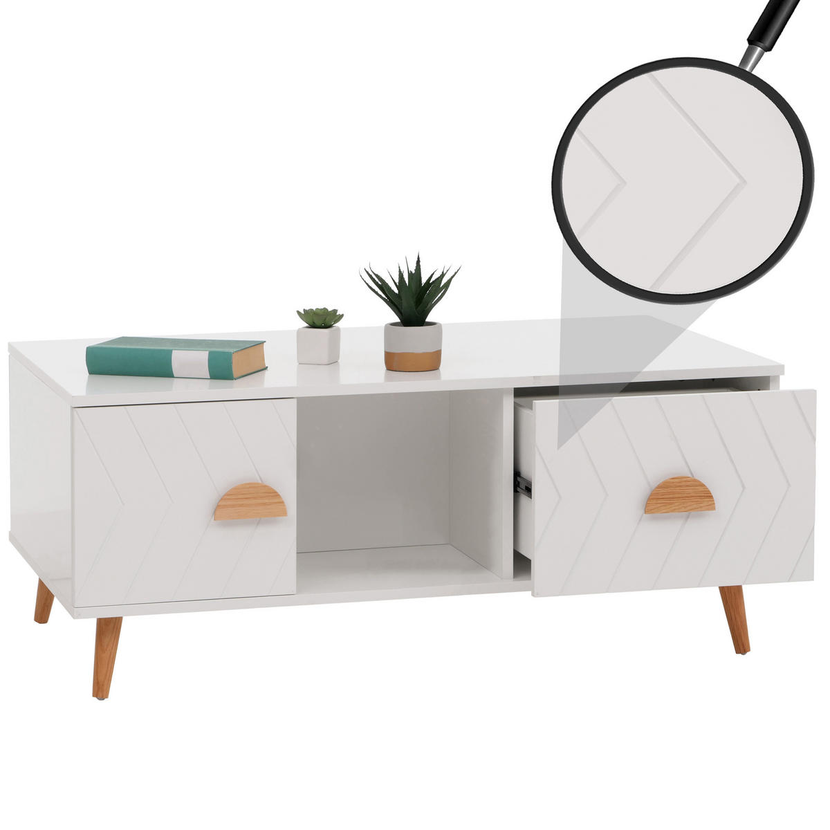 COUCHTISCH eckig Weiß - Weiß, Holz (60/103/42cm) - MCW
