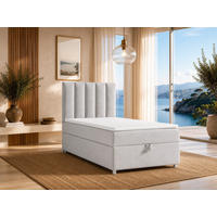 BOXBETT mit Bettkasten Trinity K-10 SINGLE Bonellfederkern inkl. Topper - Silberfarben, Holz/Holzwerkstoff (100/200cm) - Best For Home