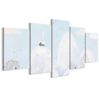 LEINWANDBILD Winter 5-tlg. 200x100 cm - Weiß, Holz (200/100cm) - LUMASOUL