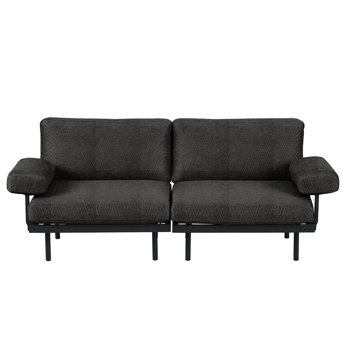 3-SITZER OUTDOOR-SOFA - Schwarz, Textil/Metall (202/80/84cm) - home24