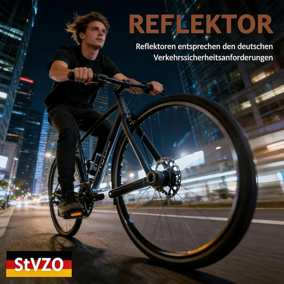 FAHRRADPEDALE Aluminium & Gummi Braun mit Reflektoren - Braun, Metall (8/1.5/12.5cm)