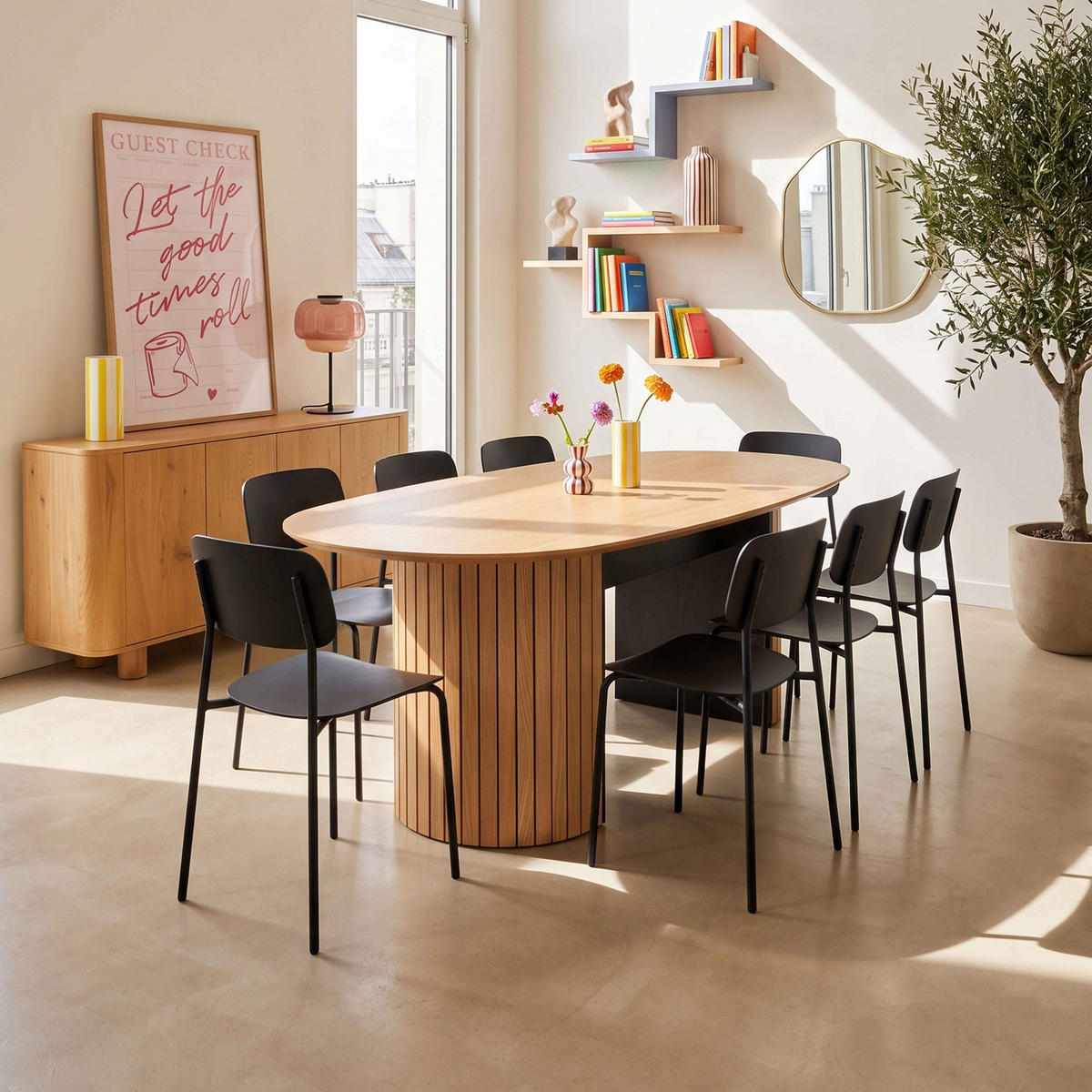 ESSTISCH 10-Sitzer, Braun - Braun, Holz (100/200/75cm) - Oviala