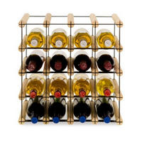 WEINREGAL Vinotega Mod Metal 42,5x42,5x24,5 cm 4x4 Flaschen Massives Kiefernholz Natur - Naturfarben, Holz (42.5/42.5/24.5cm) - PROREGAL