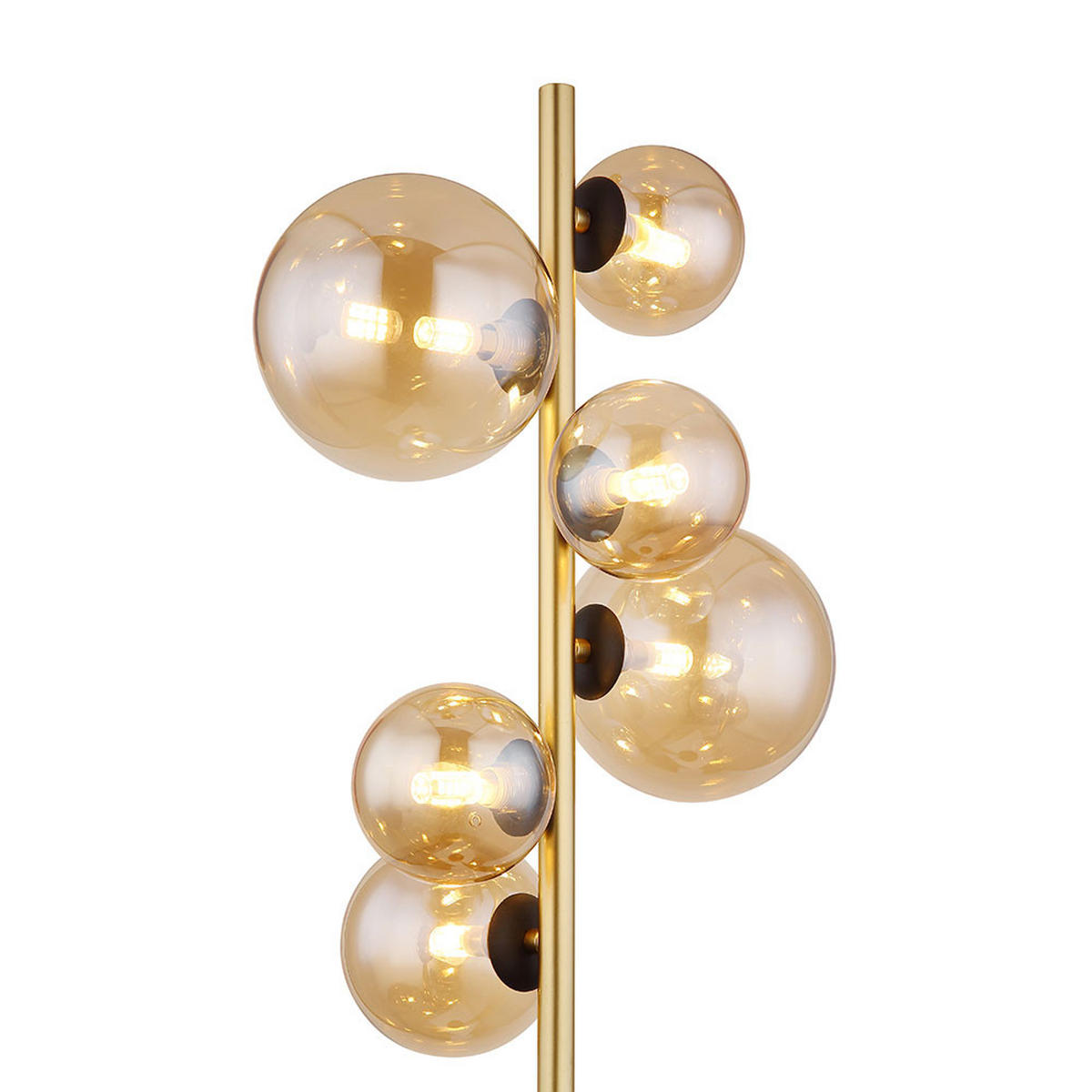 LED STEHLEUCHTE RIHA Glas Amber Orange - Orange, Glas (28.5/26.5/155cm) - Globo Lighting