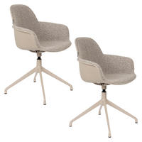 ESSZIMMERSTUHL Albert Kuip Swivel Armlehne Taupe - 2 er Set - Taupe, Textil (59.2/83.6/52cm) - Zuiver