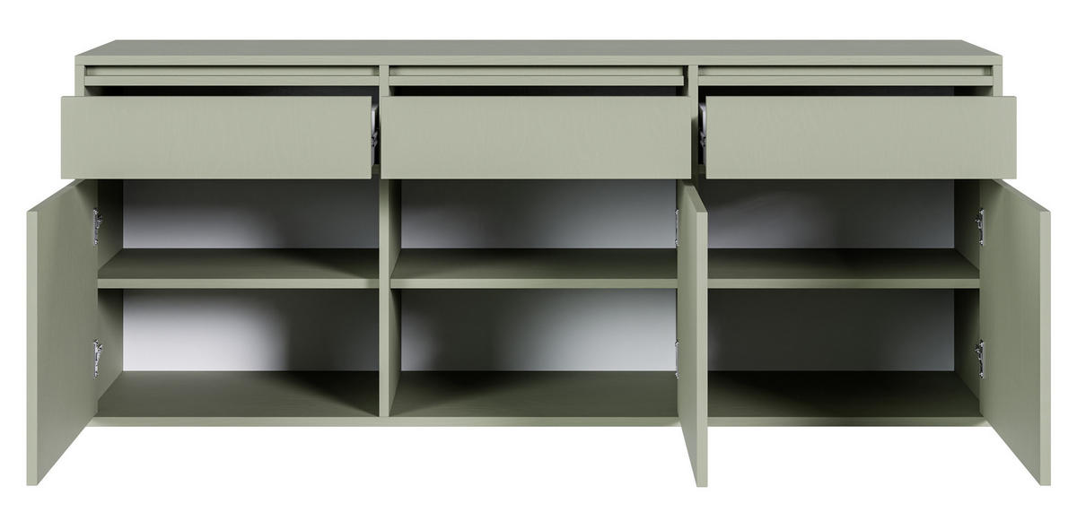 SIDEBOARD Evo Salbeigrün 154 cm - Salbeigrün, Holzwerkstoff (154/61.6/39cm) - Selsey
