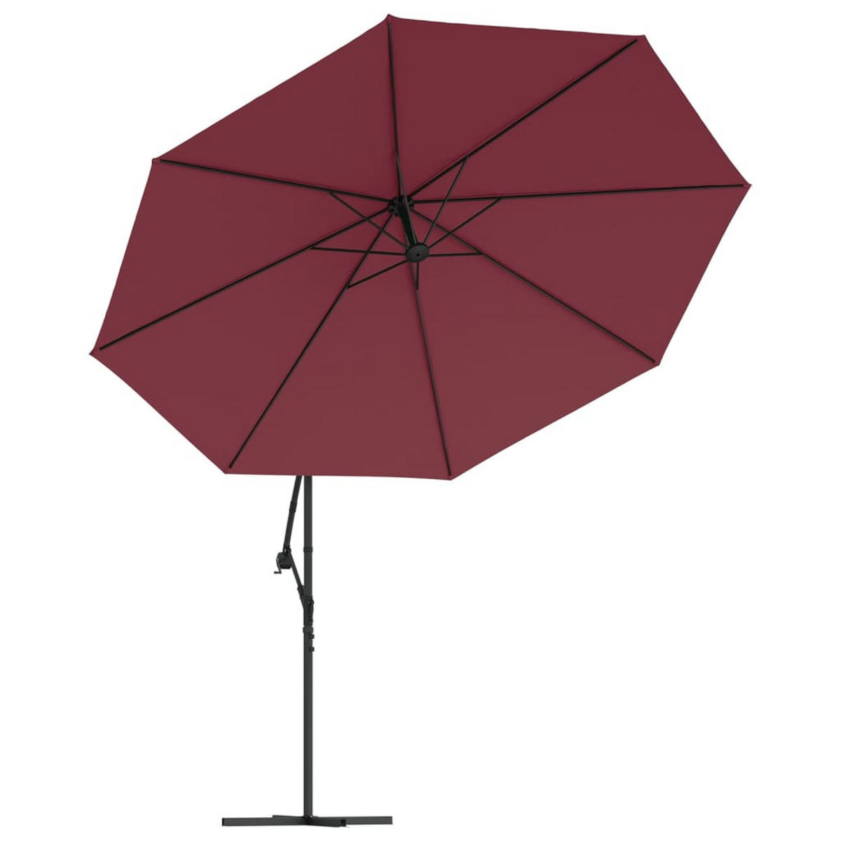 AMPELSCHIRM mit Aluminium-Mast 350 cm Bordeauxrot - Rot, Textil (100/350cm) - furnicato