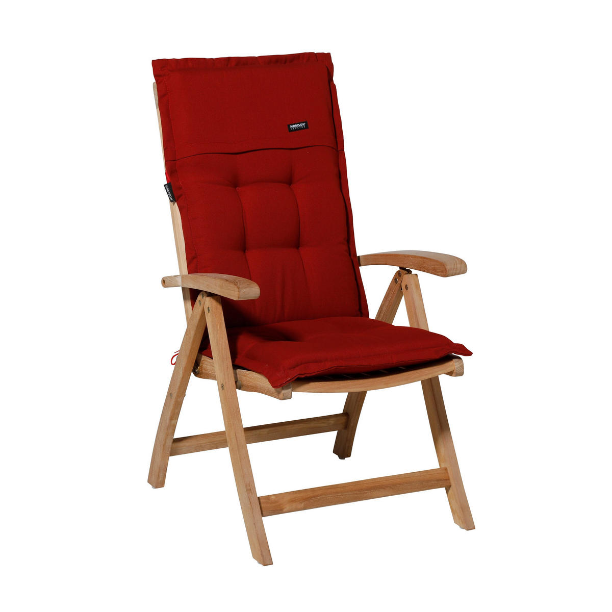 GARTENSTUHLKISSEN Rippe 123/50 cm 4er-Set - Rot, Textil (50/7/123cm) - Madison
