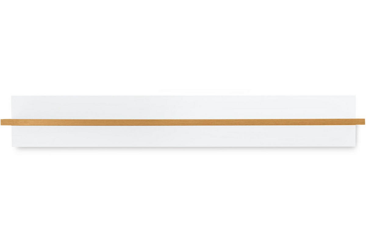 WANDREGAL FRISK Tragfähigkeit 5kg, weiß - Weiß, Holzwerkstoff (100/15/22cm) - KONSIMO®