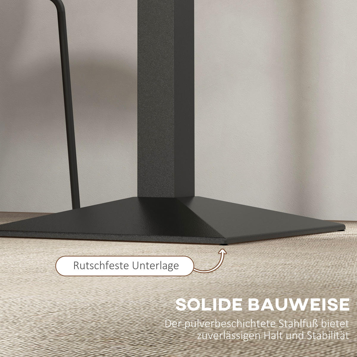 ESSTISCH Spanplatte Stahl Dunkelbraun Schwarz - Dunkelbraun/Schwarz, Holzwerkstoff/Metall (70/70/75cm) - HOMCOM