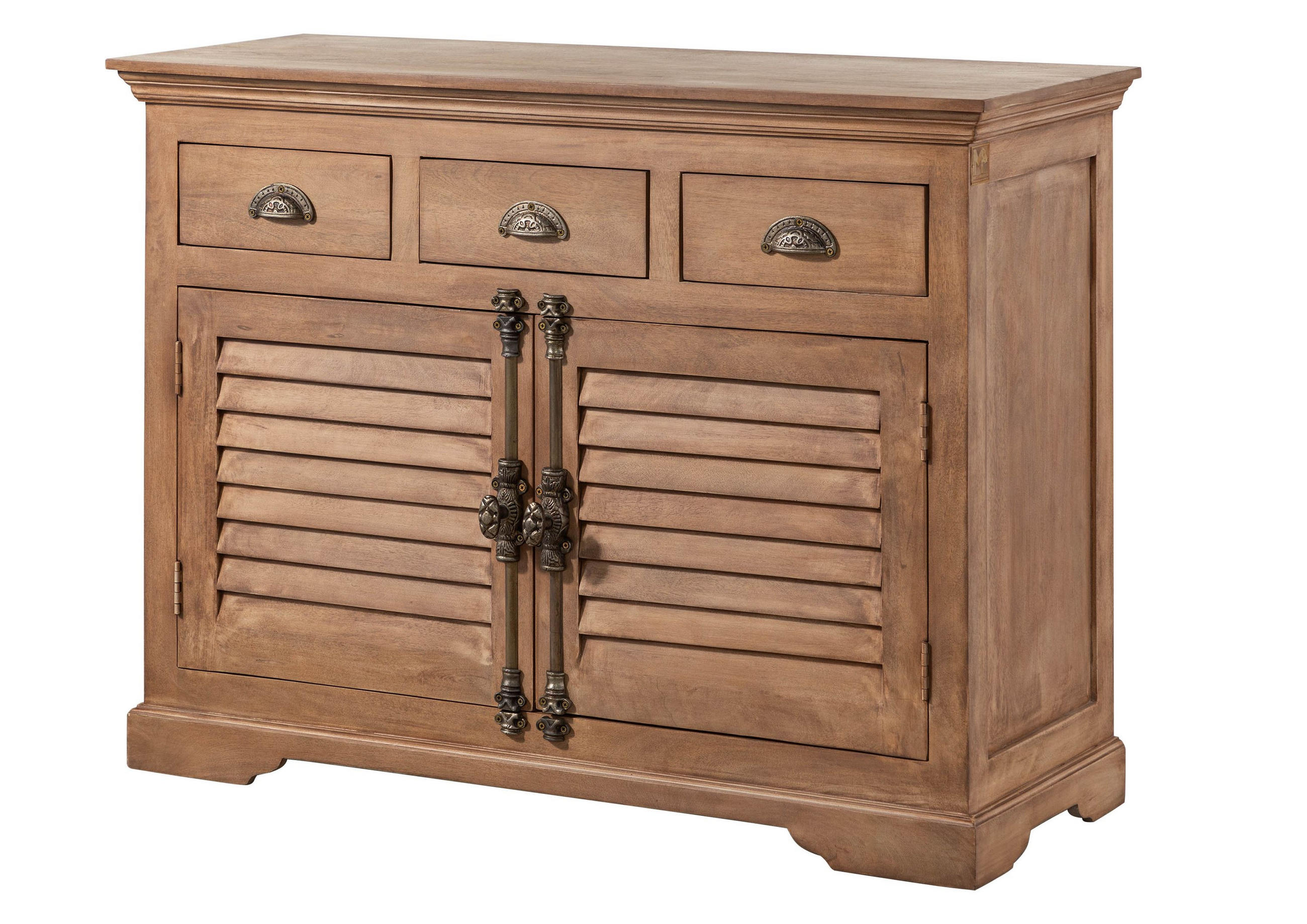 SIDEBOARD Mango 120x45x90 beige geölt TOULOUSE #06 - Beige, Holz (120/90/45cm) - Massivmoebel24