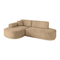 ECKSOFA Ottomane Links MARI-L1-v1 - 243x171x83 cm Taupe Velours - Taupe, Holzwerkstoff/Textil (243/171cm) - ALTDECOR