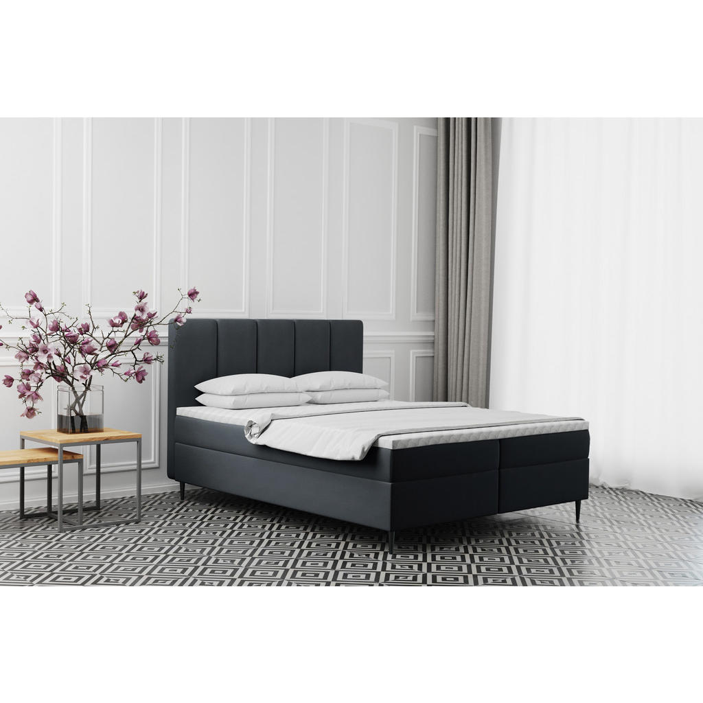 Thumbnail - Kaiser Möbel Boxbett, Dunkelgrau, Textil, H3, Höhe ca. 20 cm, einzeln stellbar, eckig, 140x200 cm, Schlafzimmer, Betten,...