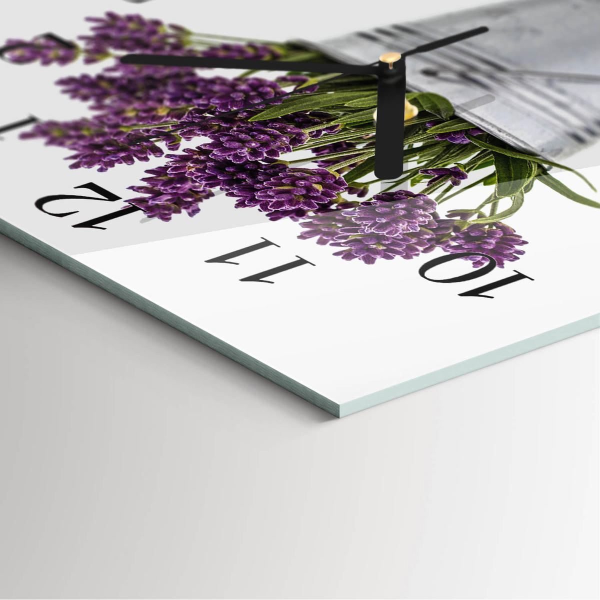 WANDUHR 30x30 cm - Lavendel - Lila, Glas (30/30/0.4cm) - TULUP