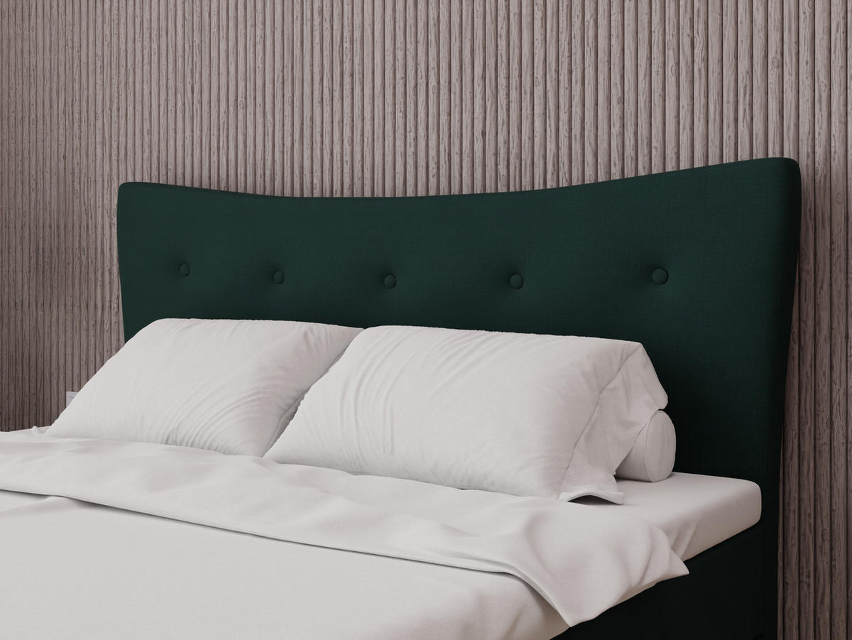 BOXBETT Nevada 180 x 200 cm Doppelbett mit hochwertiger Bonell-Matratze und Topper - grün - Grün, Holz (180/200cm) - Panda Möbel