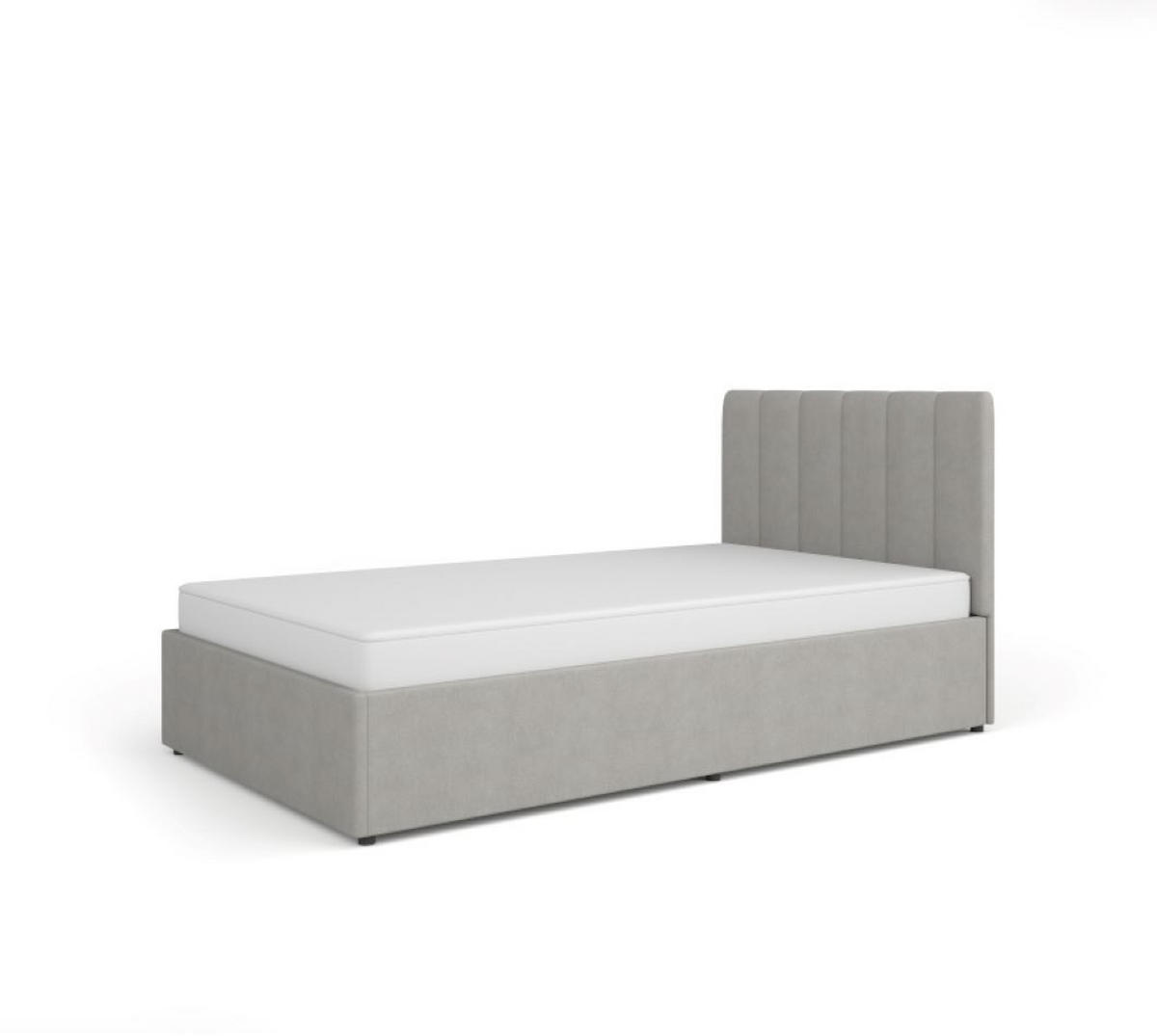 POLSTERBETT Mossa 120X200, Grau, Für Schlafzimmer - Grau, Textil/Metall (120/200cm) - Bettso