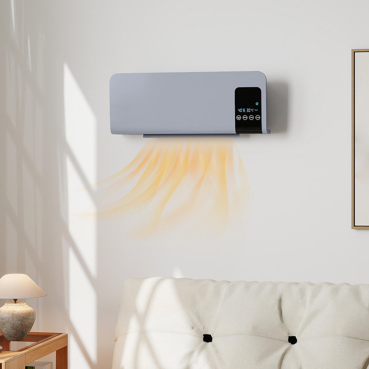 WANDHEIZGERÄT ABS Grau - Grau, Kunststoff (12/21.5/54.5cm) - HOMCOM